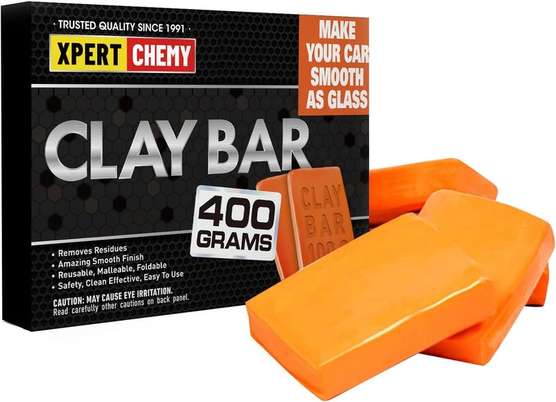 XPERTCHEMY Car Clay Bar 4 Pack 400g(4x100g), Auto Detailing Premium Grade No Scratch Magic Clay Bars Cleaner Kit with Washing and Adsorption Capacity for Car Auto SUV, RV, Truck, Orange - Image 1